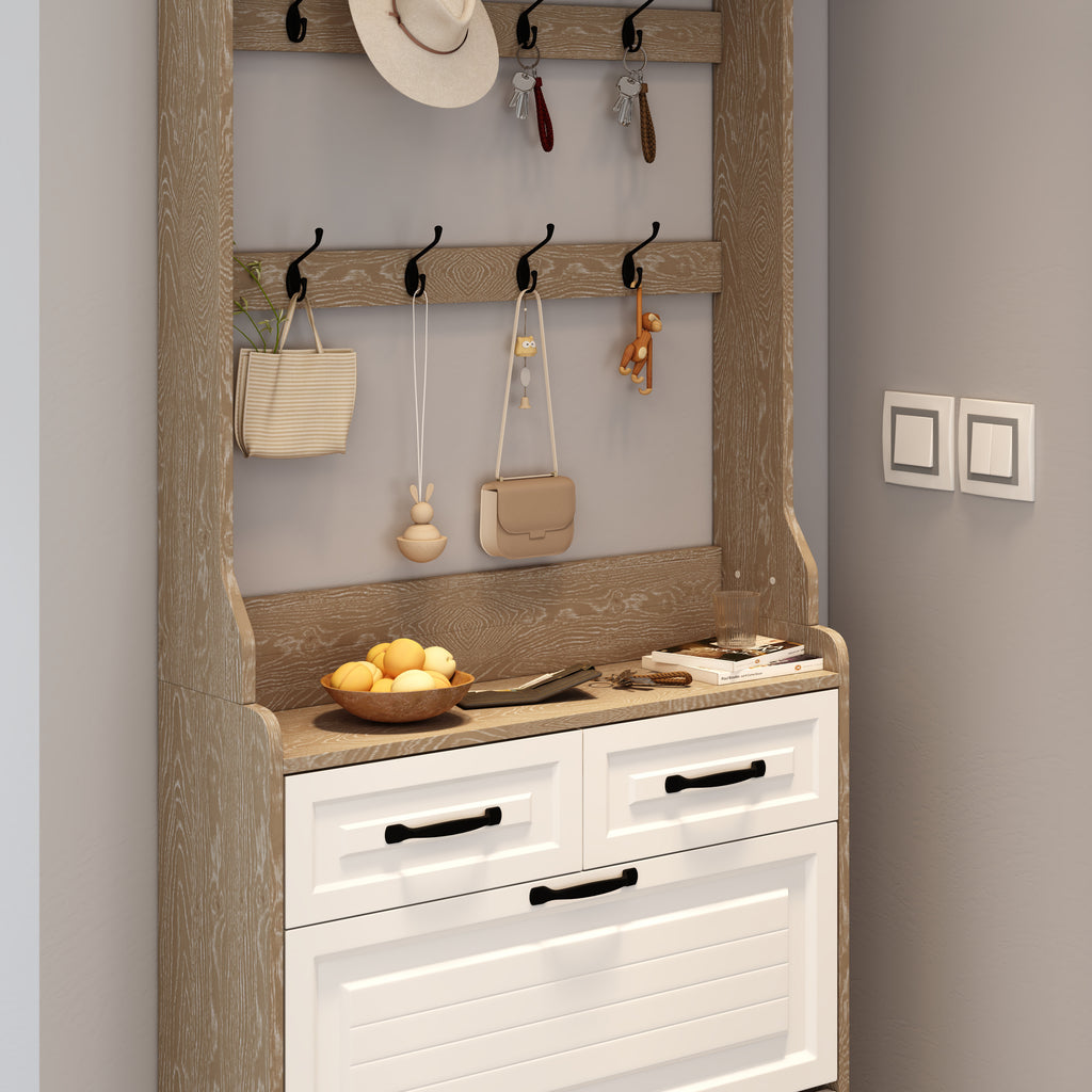 Premium MDF Shoe Cabinet with Storage Drawers