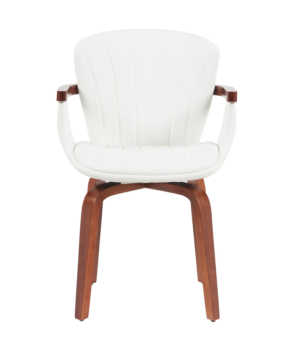 Mid-Century Modern Bentwood Swivel Dining Chairs (Set of 2)