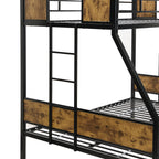 Twin Over Full Metal Bunk Bed with Trundle