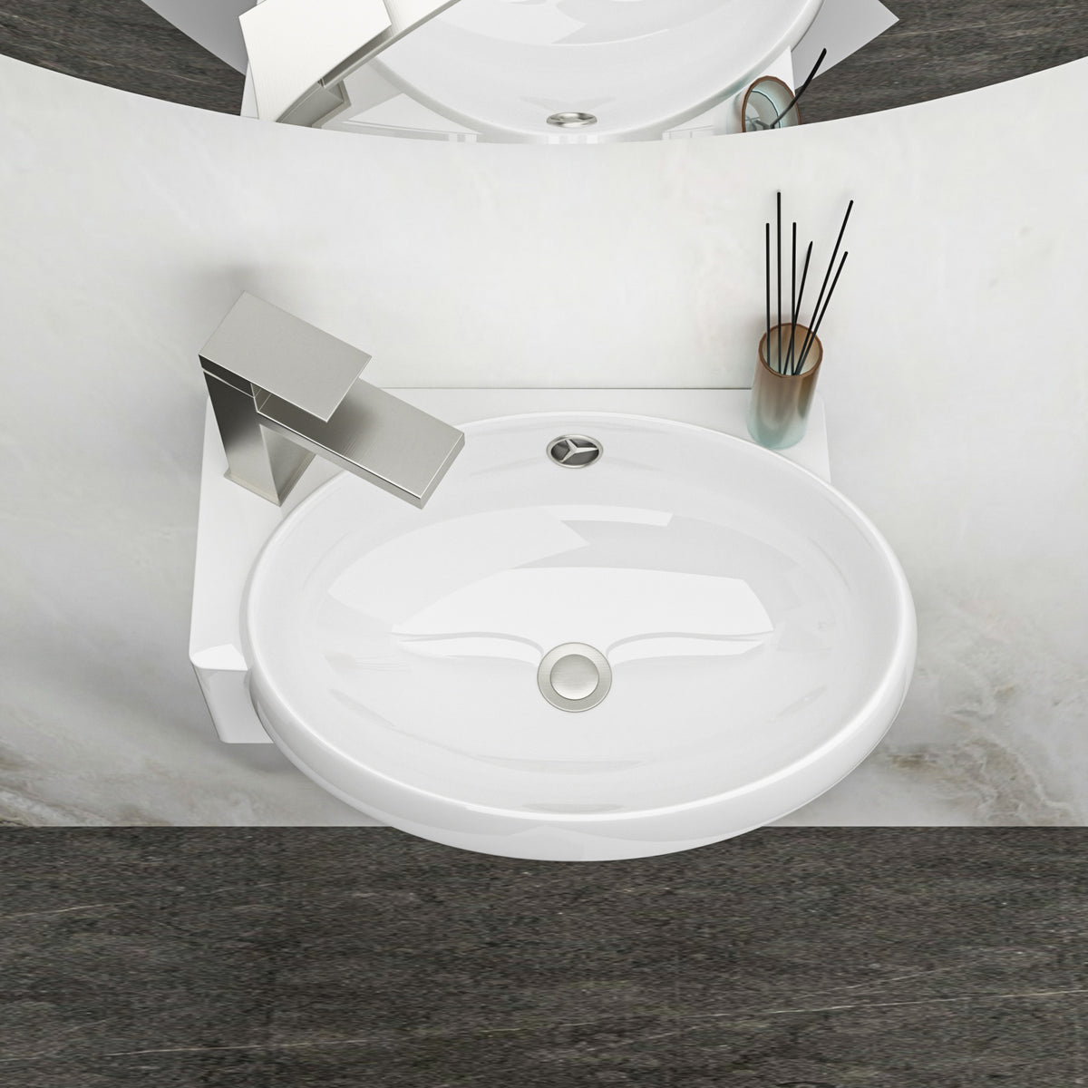 16.5x11 Inch Wall-Mounted Bathroom Sink