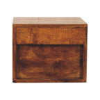 Solis Chestnut Nightstand - Wall-Mounted, 2-Drawers