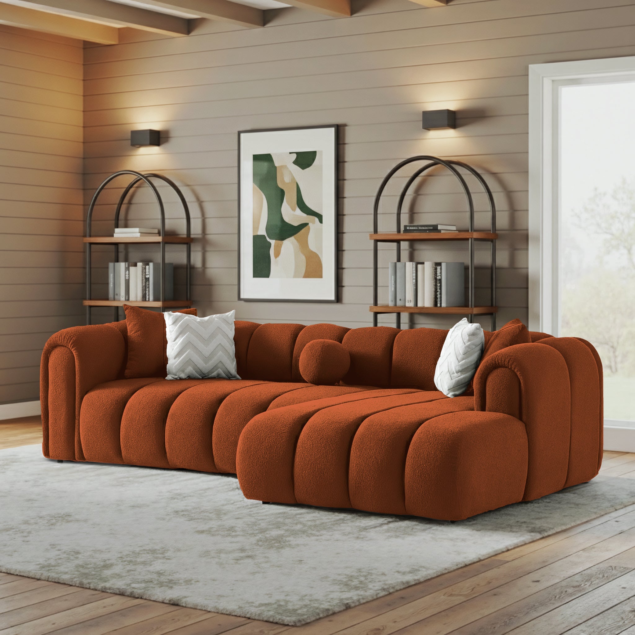 Beatrice Modern Tufted Burnt Sectional