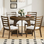 TREXM Round Dining Table for 4 with Chairs Set