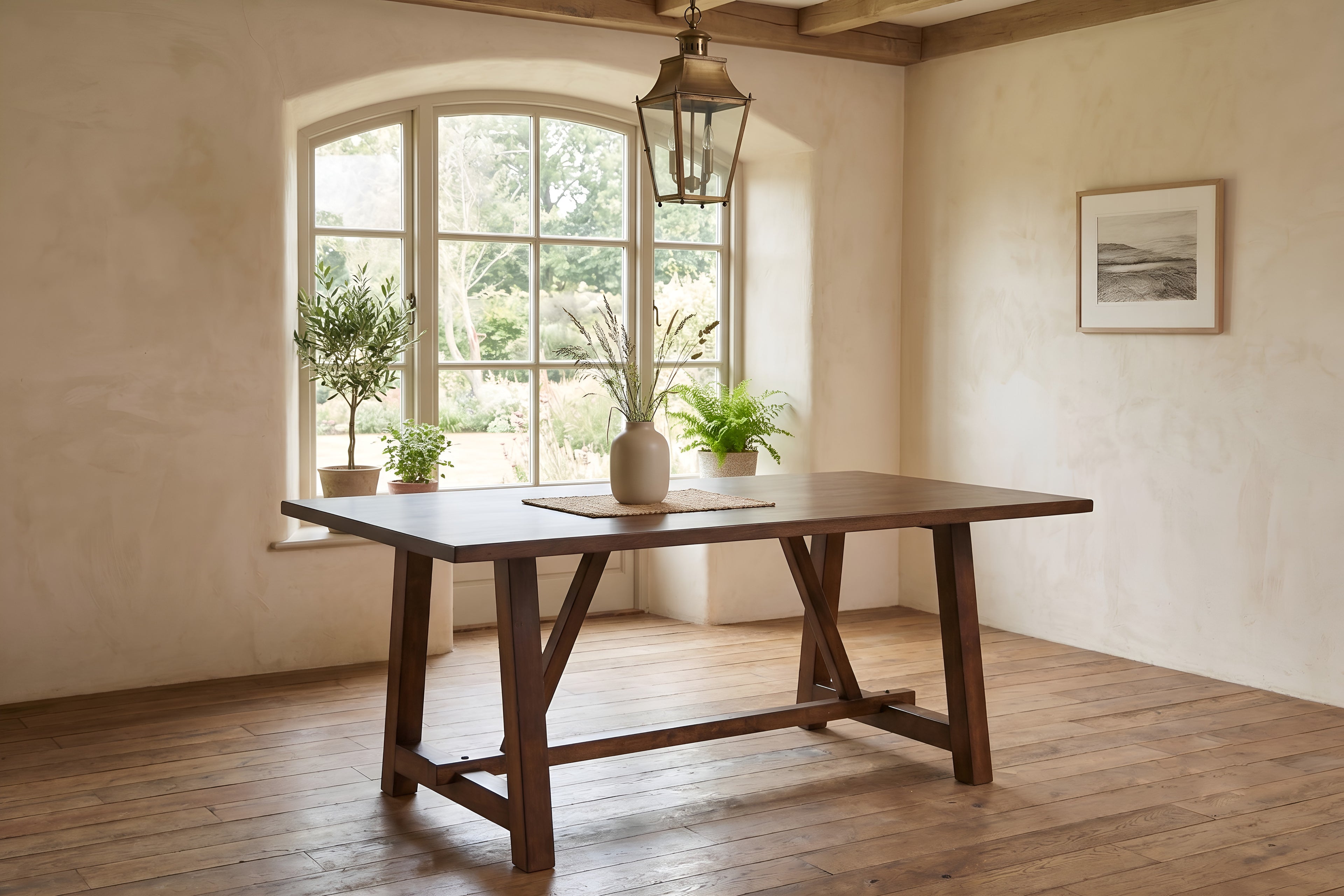 Farmhouse Style Dark Dining Table