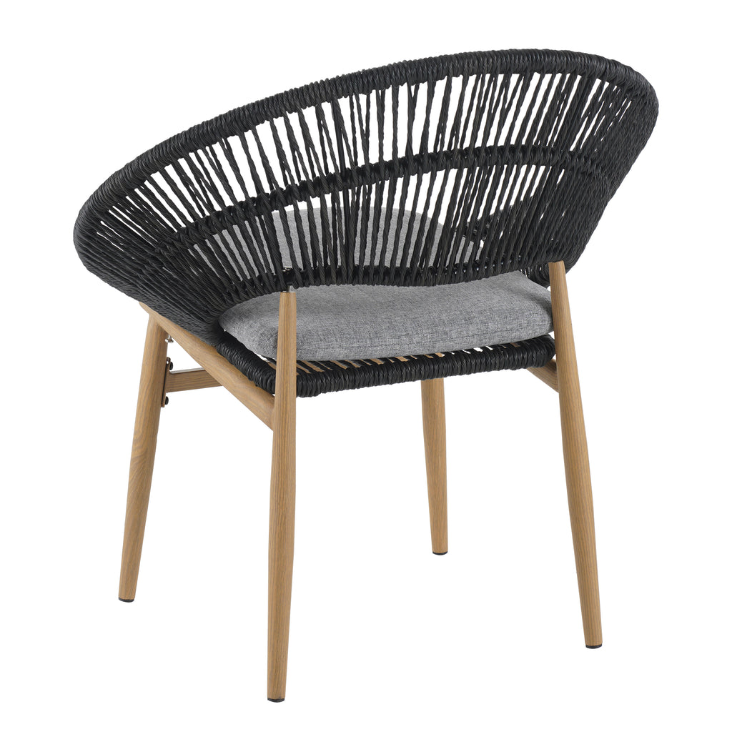 Cyril Outdoor Wicker Papasan Style Dining Chair