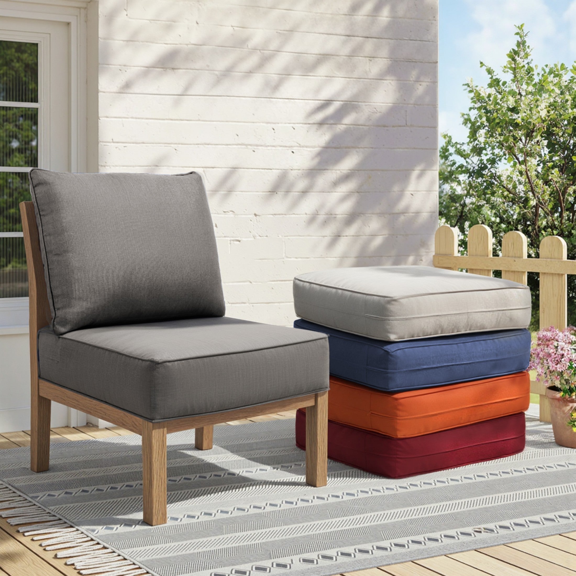 6-Inch Thick Outdoor Chair Cushion Set - 2 Pieces