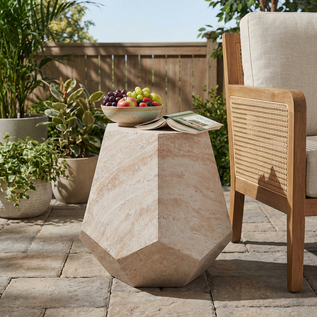 Outdoor/Indoor Lightweight Concrete Side Table