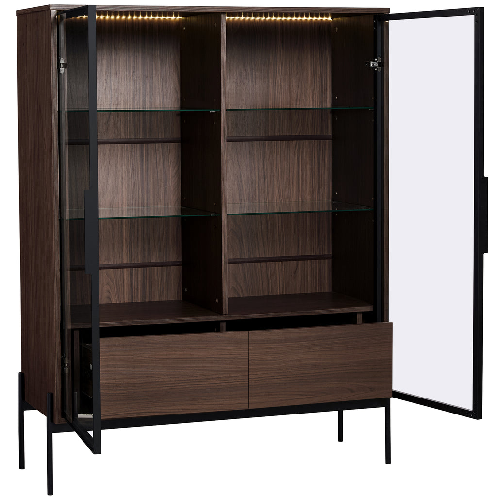 51.2'' Freestanding Display Cabinet with 2 Storage Drawers