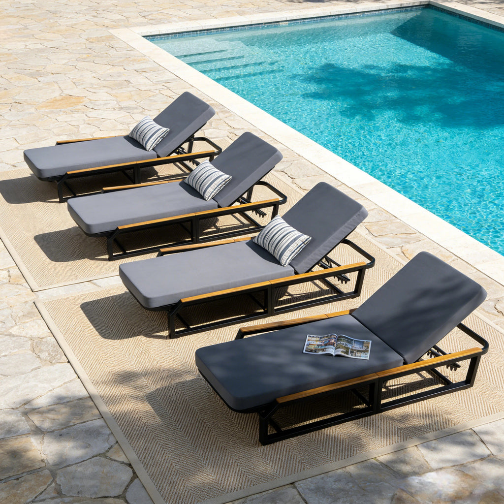 Adjustable 5-Position Outdoor Chaise Lounge