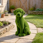 Flocked Dog Garden Statue - Style B