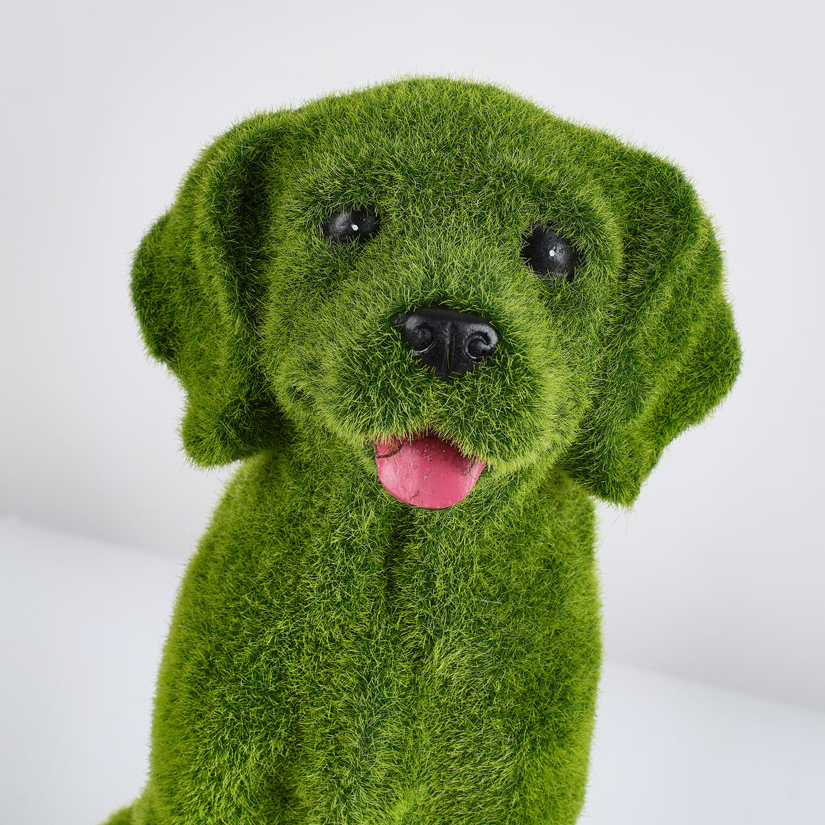 13.7" Garden Statue, Flocked Dog Figurine Style A, Resin