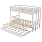 Twin Over Pull-Out Bunk Bed with Trundle, White