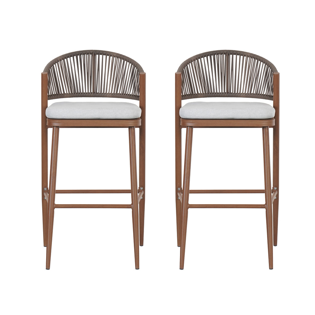 Outdoor 30.25" Seat Height Aluminum Frame Barstools