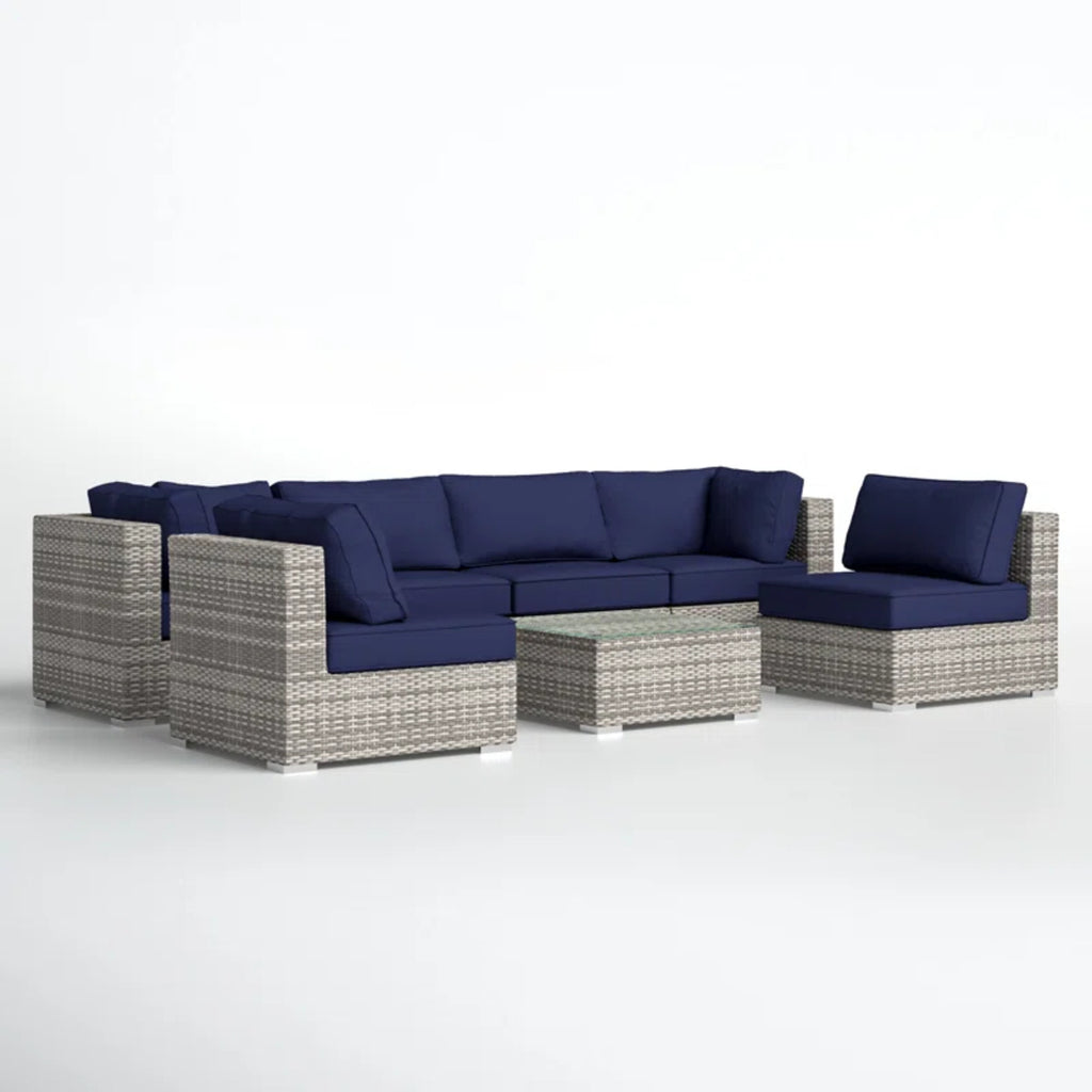 LSI Fully Assembled 6-Person Patio Set with Premium Cushions