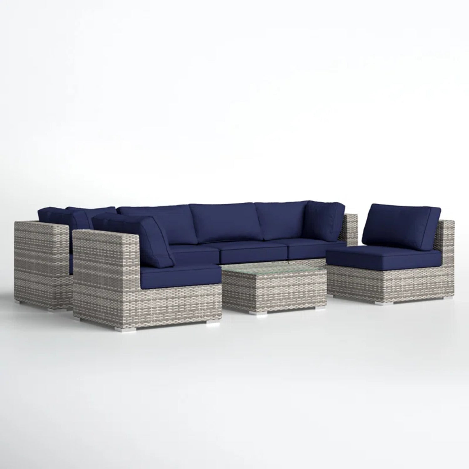 LSI Fully Assembled 6-Person Patio Set with Premium Cushions