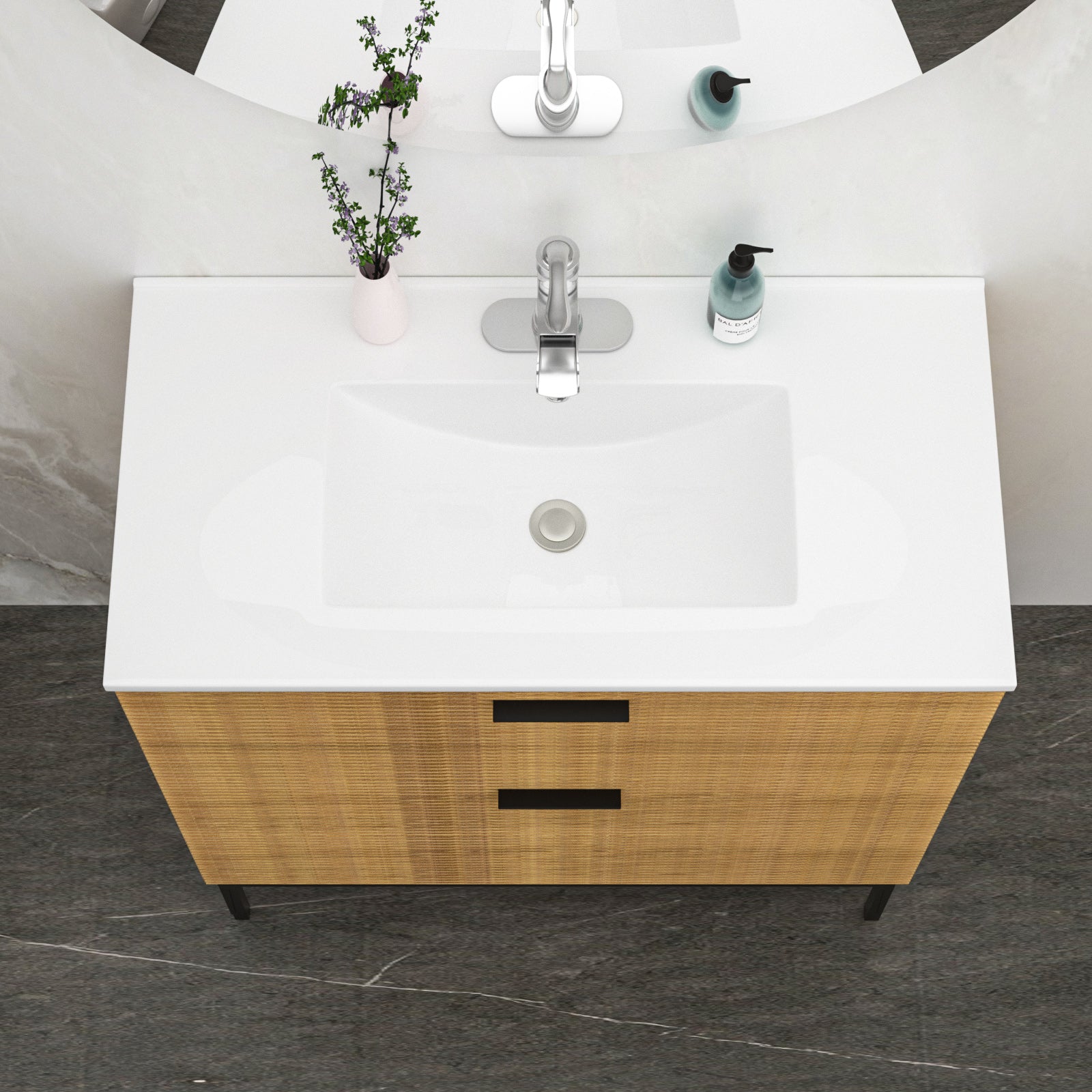 36"x18" White Rectangular Single Vanity Top