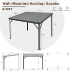 8' x 10' Lean to Gazebo with Upgraded Drainage System