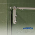 56"-60"W x 70"H Frameless Shower Door with Towel Bar