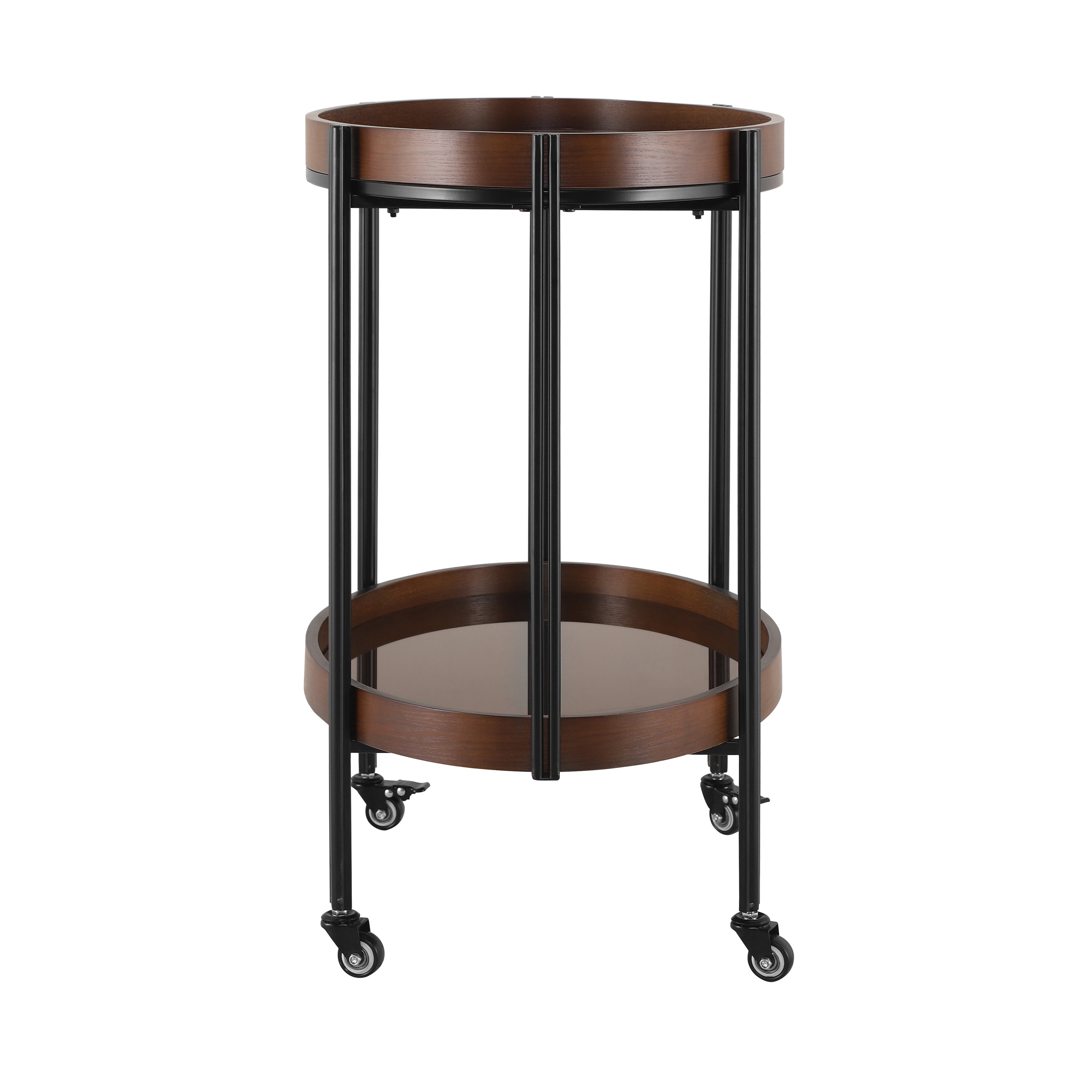 Oval 2 Shelf Dark Kitchen Cart