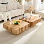 2PCS Set Modern Handcraft Drum Coffee Table
