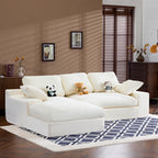 White Corduroy Compressed Sofa