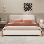 Elegant Boucle Upholstered Bed