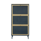 3 Metal Door Shoe Rack - Freestanding Modern Shoe Storage Cabinet