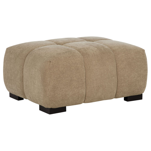 Plather Camel Upholstered Rectangular Ottoman