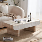 Mid Century Modern Coffee Table with Faux Marble Top