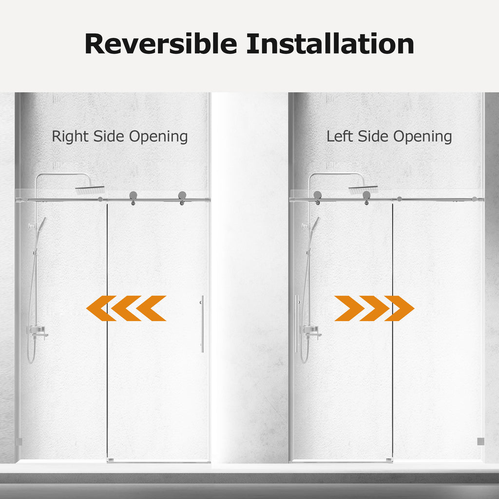 Frameless Single Sliding Soft-Close Shower Doors