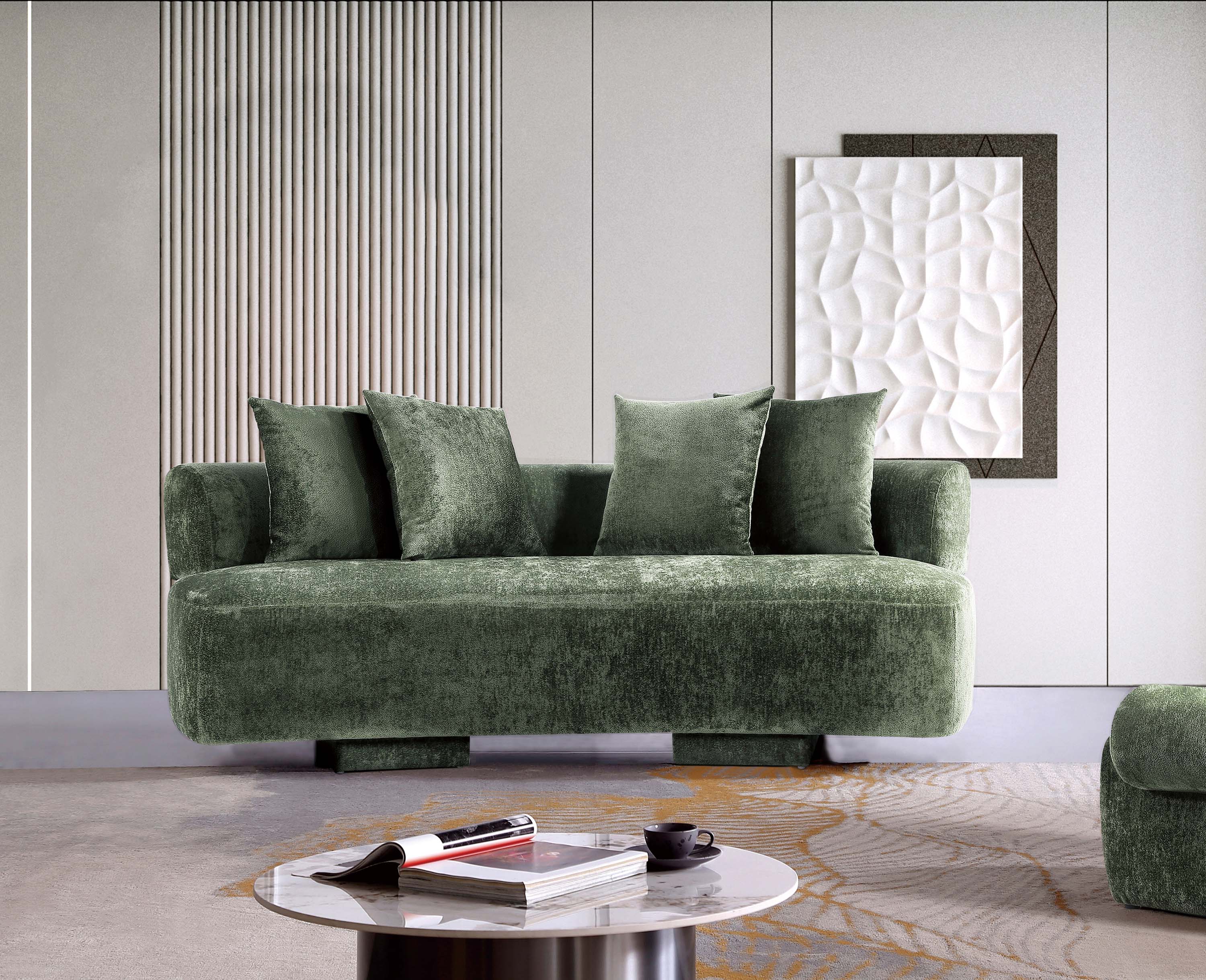 Verandah 91" Chenille Sofa in Olive