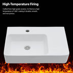 23.25"x15.75" Wall-Mounted Rectangular Ceramic Bathroom Sink