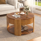 Vibe Haus Farmhouse Round Lift Top Coffee Table