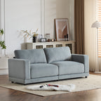 81'' Modern Square Arm Sofa with Soft Velvet Upholstery