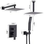 12 Inch Ceiling Mount Brushed Nickel Shower System