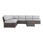 6-Person Wicker Outdoor Seating Group with Cushions