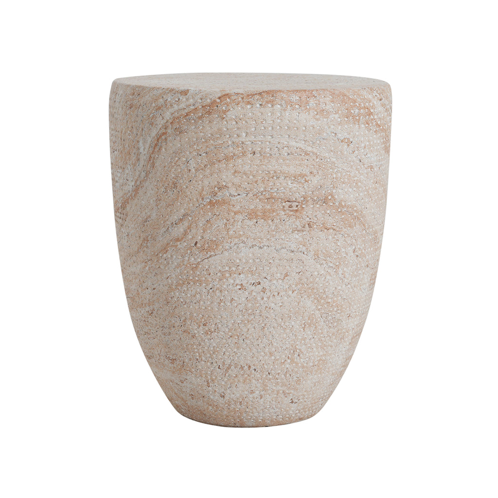 Outdoor/Indoor Lightweight Concrete Side Table - Travertine Finish