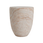 Outdoor/Indoor Lightweight Concrete Side Table - Travertine Finish