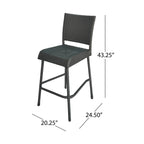 29" Outdoors PE Rattan Armless Barstools, Set of 2