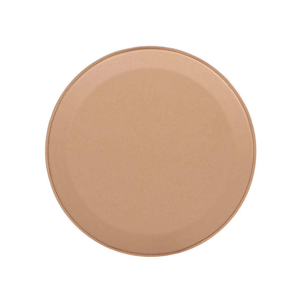 Mode 18" Leatherette Round C-Shaped Sofa Side Table