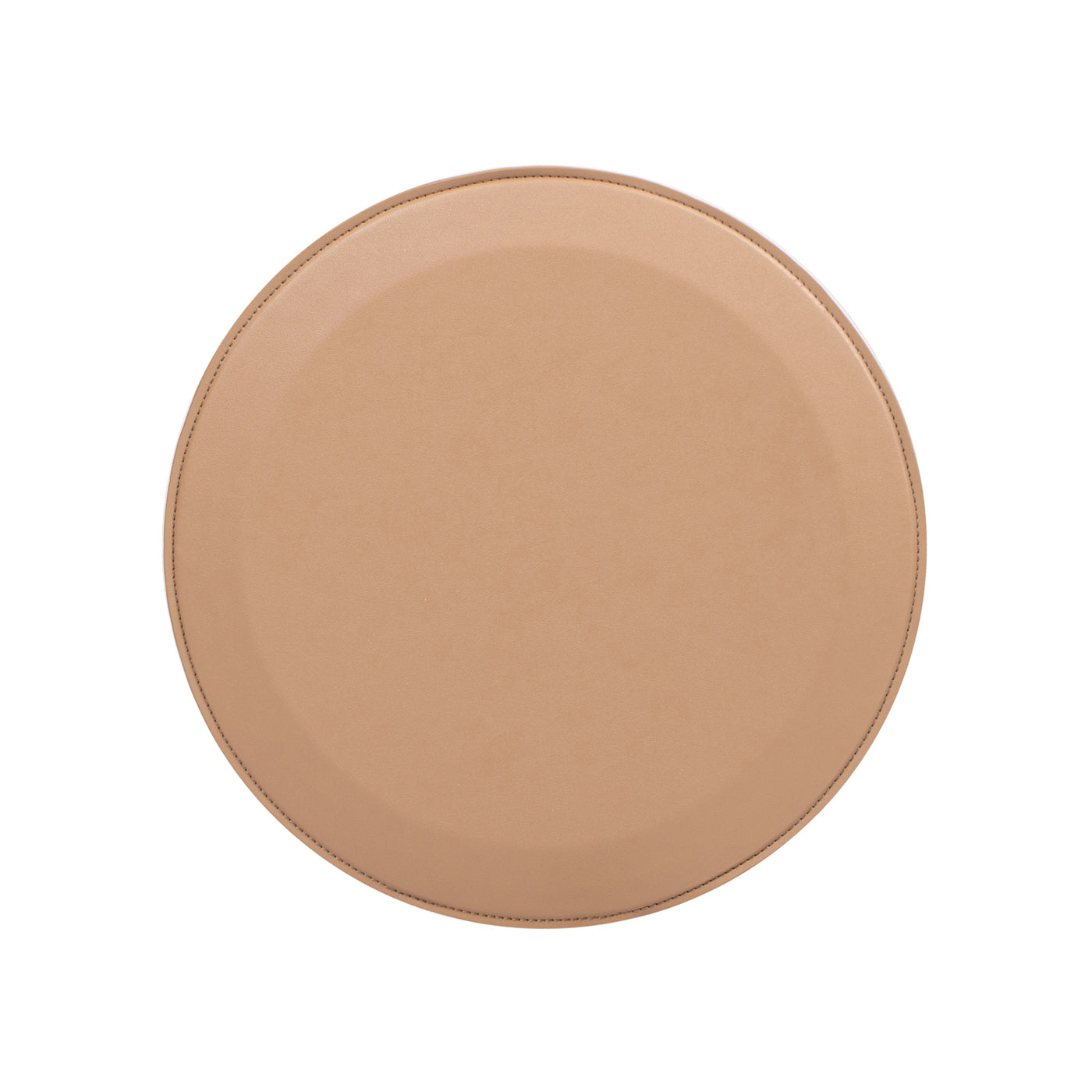 Mode 18" Leatherette Round C-Shaped Sofa Side Table