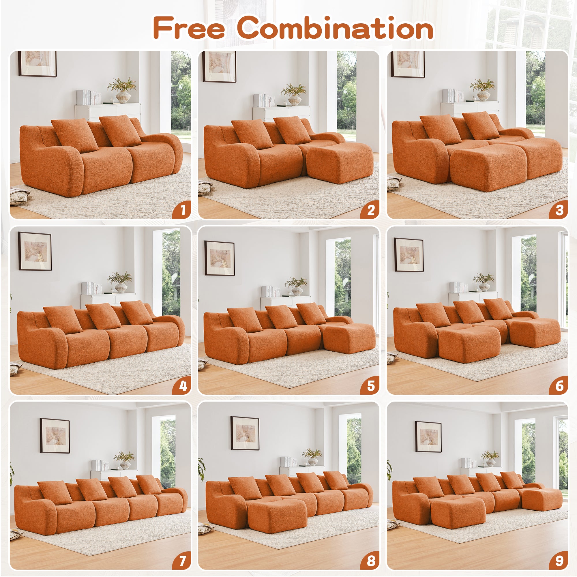 Soft Teddy Fabric Boneless Sofa