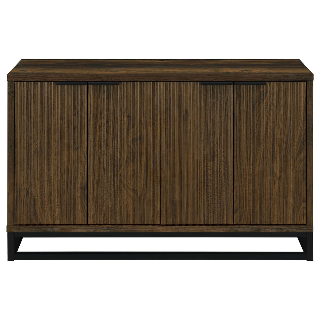 Thurston Dark Pine 4-Door Engineered Wood Accent Cabinet