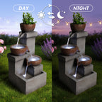 Outdoor Water Fountain Tiered Cascading Jar Waterfall