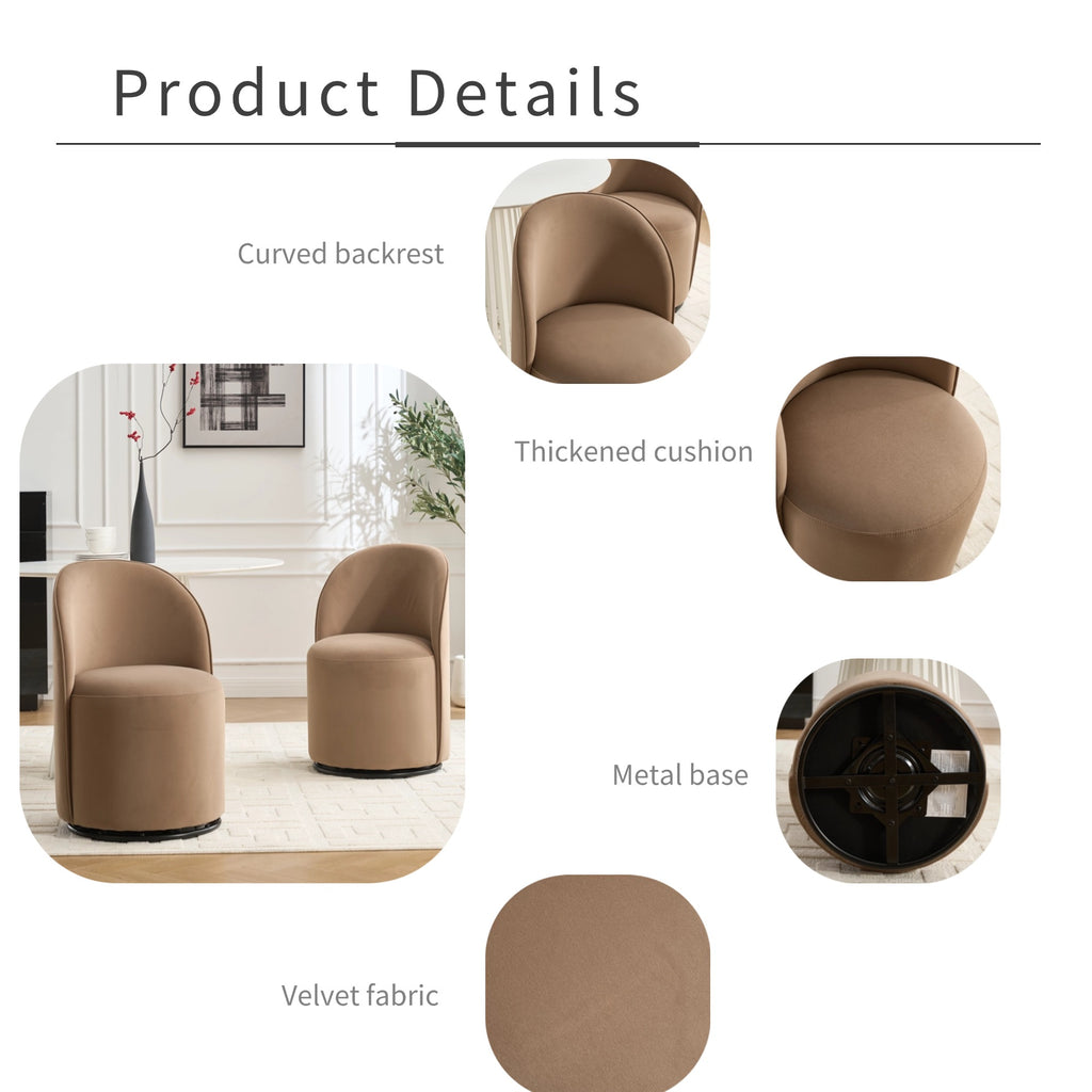 Set Of 1 Upholstered Kitchen & Dining Room Barrel Chair