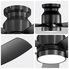 42 Inch Flush Mount Ceiling Fan with LED Light 22W and Remote Control