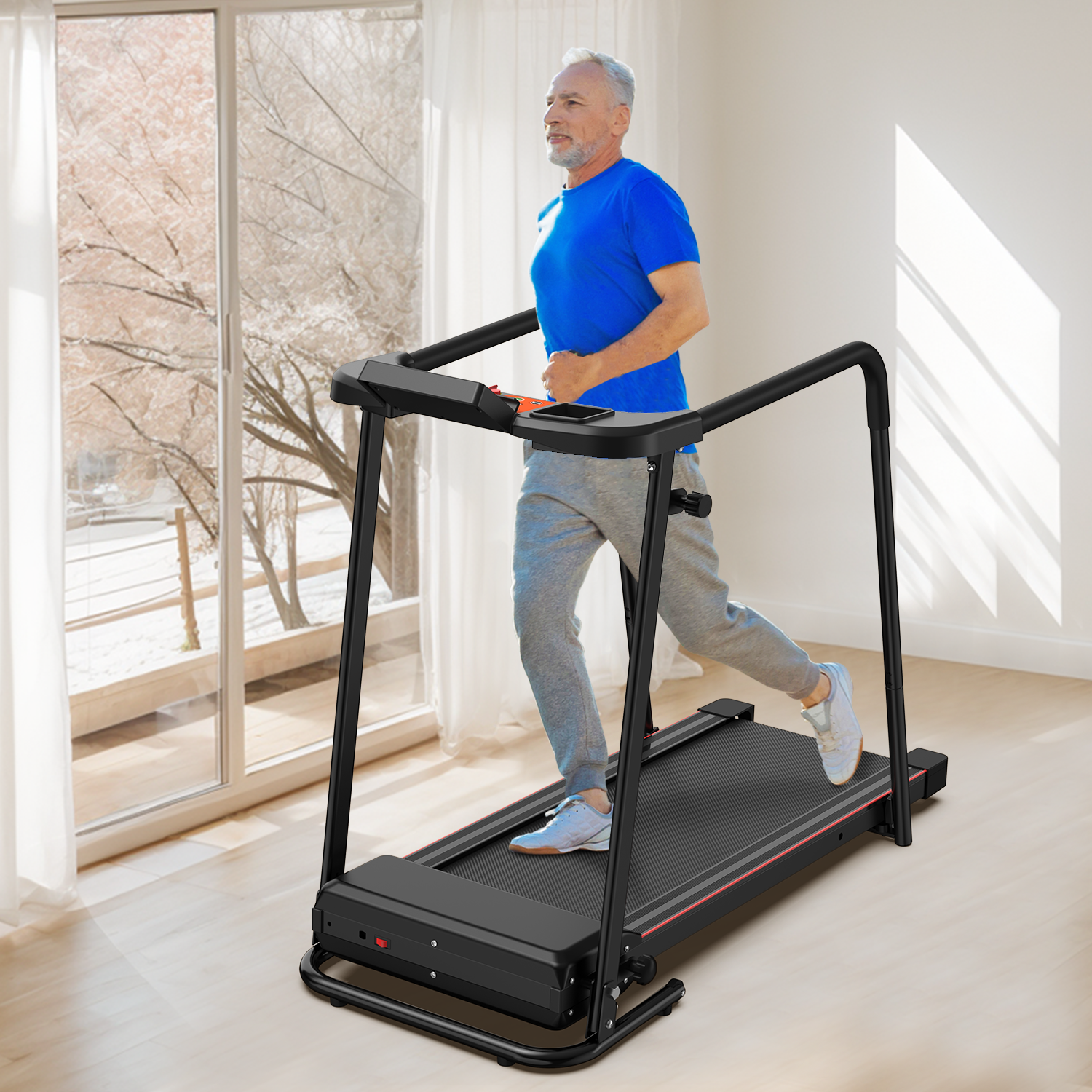 Walking Treadmills for Home with Extended Handrails
