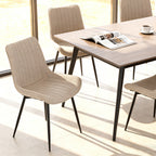Beige Dining Chair Set - 4 Modern Kitchen Chairs