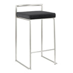 26" Contemporary Stackable Counter Stool Set in Stainless Steel