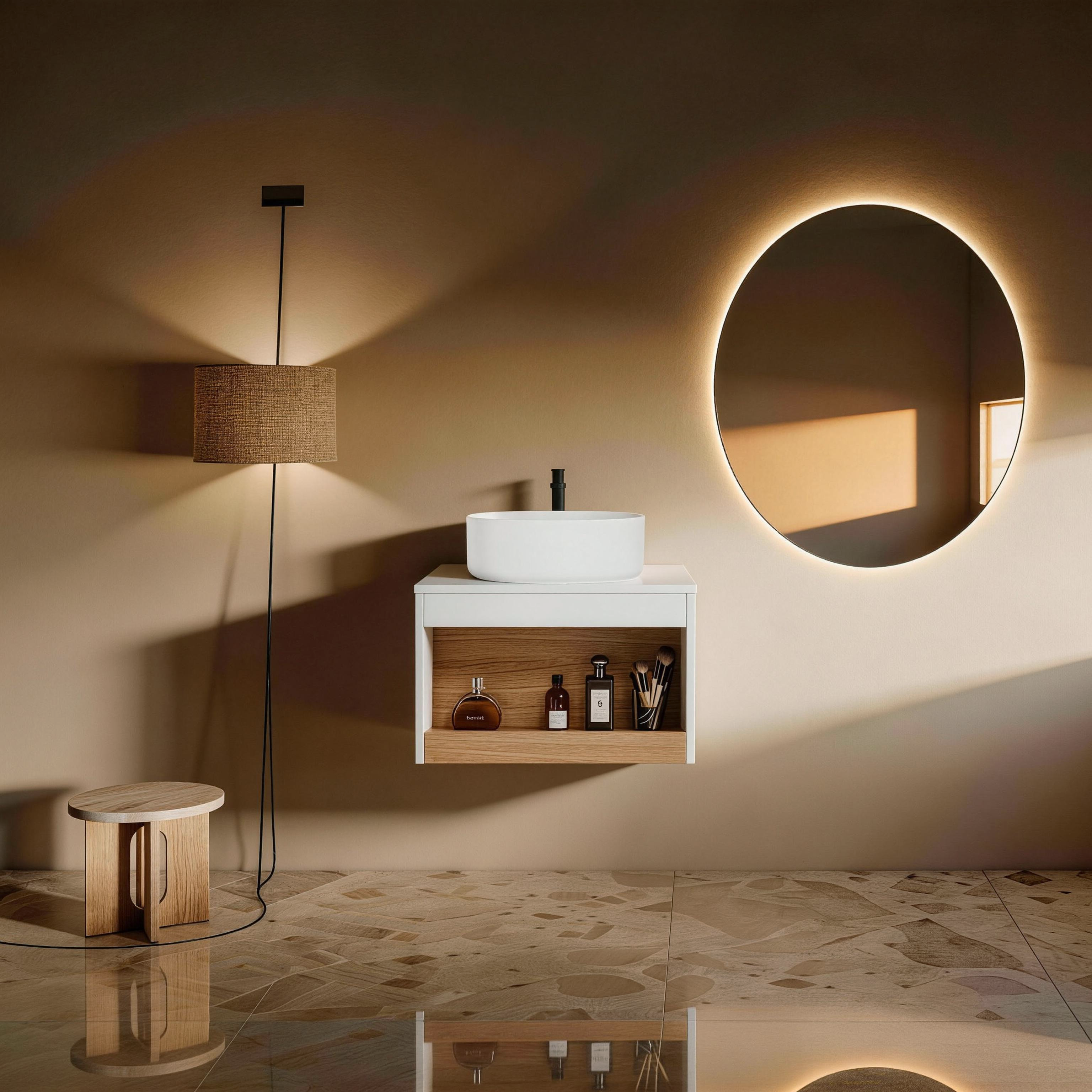 24" Floating Bathroom Vanity with Glossy